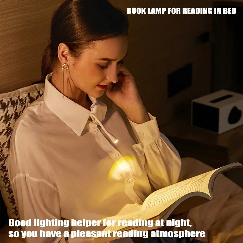 Mini LED Book Clip Light Portable Reading Book Night Lamp Eye Protection Desk Lamp Rechargeable For Bedroom Reading Lighting
